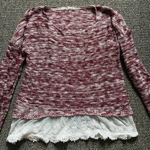 Lace Trimmed Sweater